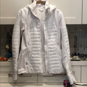 White lululemon jacket with hood